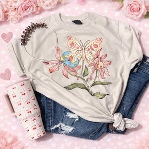 Floral Butterfly Graphic Tee